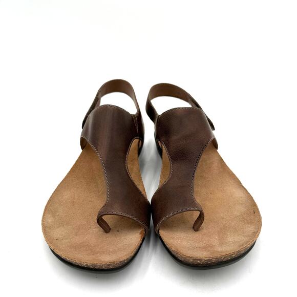 Dansko Brown Leather Reese Thong Sandals Size 38 / 8 - Picture 3 of 7